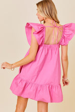 Load image into Gallery viewer, Ruffle Sleeve Babydoll Mini Dress
