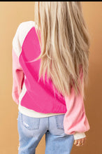 Load image into Gallery viewer, Pink Fleece Colorblock Pullover
