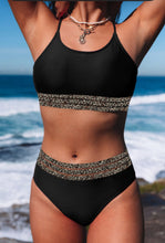 Load image into Gallery viewer, Rose Leopard Print Two Piece Swimsuit
