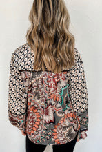 Load image into Gallery viewer, Black Floral Ruffle Long Sleeve Blouse

