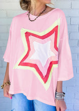 Load image into Gallery viewer, Colorblock Star Half Sleeve Tee
