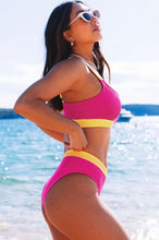 Load image into Gallery viewer, Hot Pink Color Block Bikini
