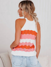 Load image into Gallery viewer, Orange Knit Colorblock Tank Top
