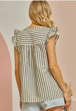 Load image into Gallery viewer, Flutter Sleeve &amp; Stripes Blouse
