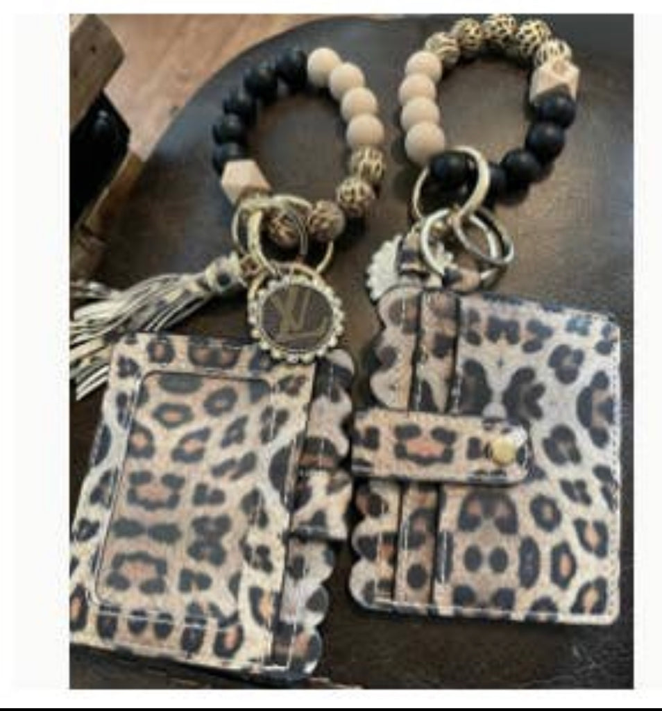 Leopard Card Holder Bangle with Luxury Charm