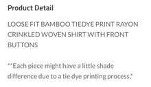 Load image into Gallery viewer, Bamboo Tie-dye Rayon Crinkle Blouse
