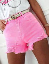 Load image into Gallery viewer, Destroyed Denim Cutoff Shorts(Pink)
